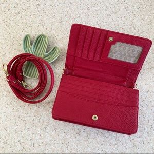 Charming Charlie Red Faux Leather Crossbody Clutch